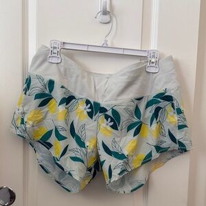 Oiselle Roga running short - 8 - lemon print